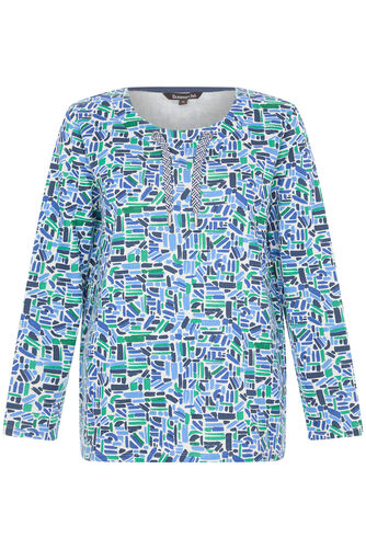 Dash Print Sweatshirt with Drawcord Detail