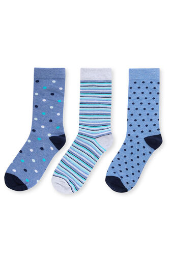 3 Pack Spot and Stripe Design Socks
