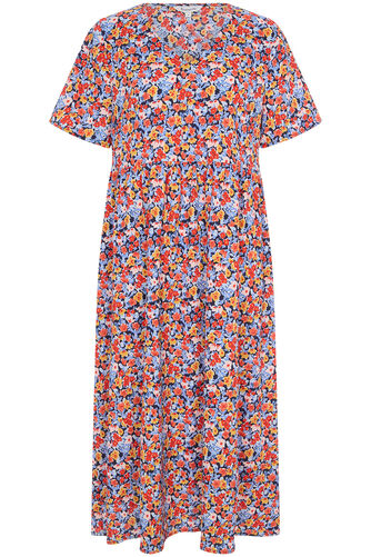 Ditsy Print Crinkle Smock Dress