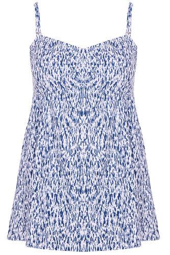 Printed Ruched Front Swimdress