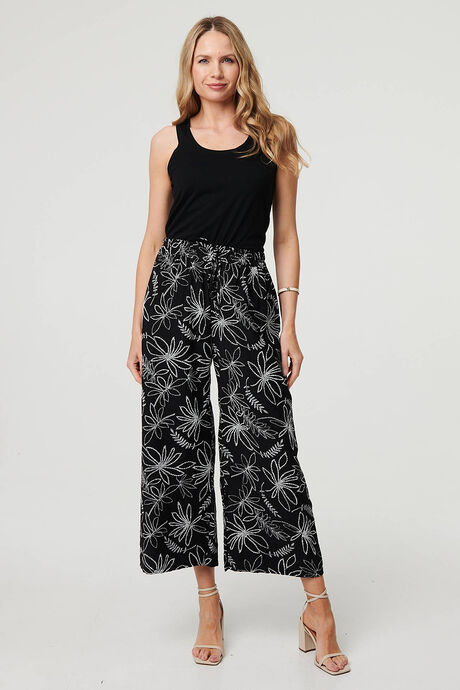 Izabel London – Floral High Waist Wide Leg Trousers