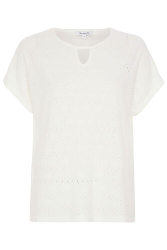 Broderie Keyhole Detail T-Shirt