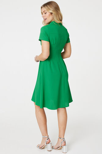 Izabel London – Short Sleeve Knee Length Shirt Dress