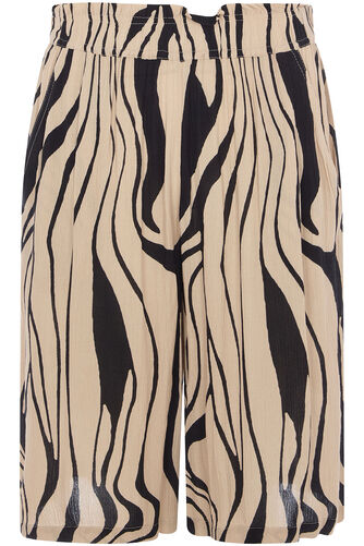 Swirl Print Paperbag Waist Crinkle Shorts