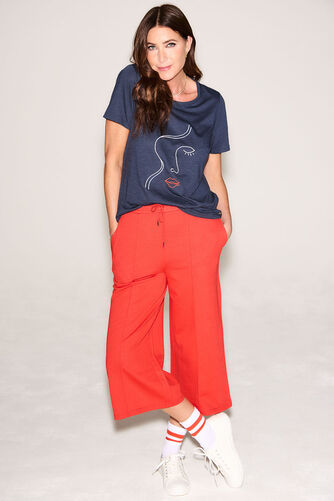 Dash – Seam Front Wide Leg Cropped Trousers