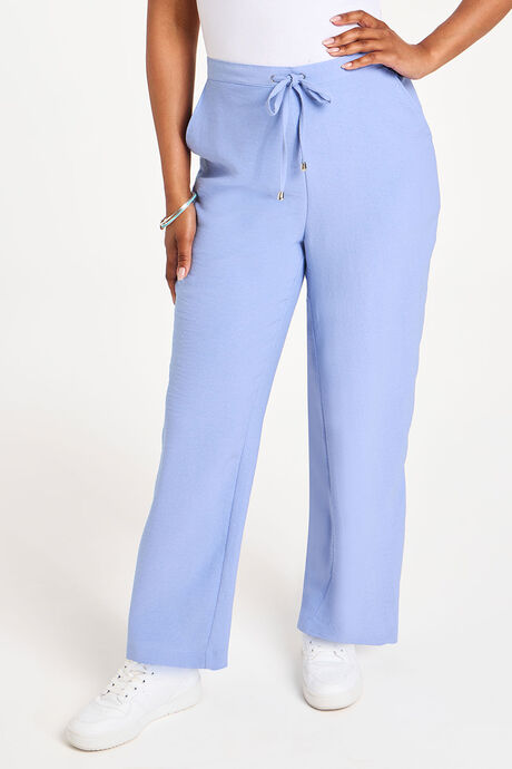 Silky Texture Tie Waist Elasticated Trousers
