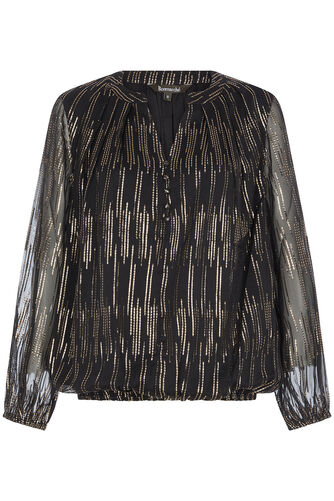 Metallic Lurex Bubble Hem Blouse