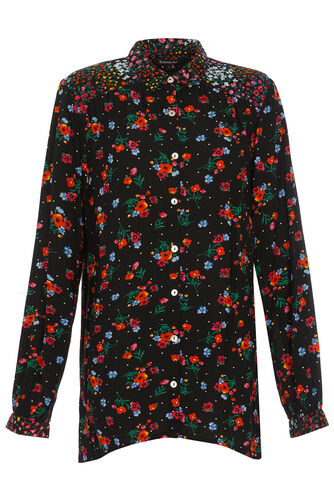 Long Sleeve Patchwork Ditsy Floral Shirt