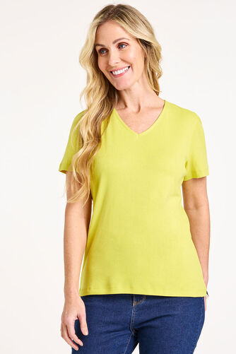 Short Sleeve Plain V-Neck T-Shirt