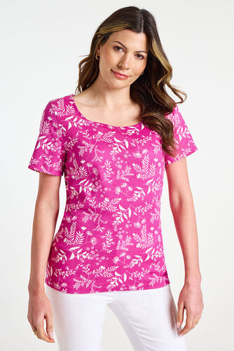 Square Neck Dandelion Print T-Shirt
