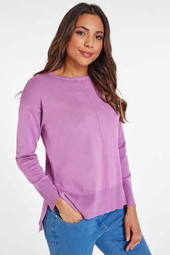 Seam Front Dipped Hem Jumper