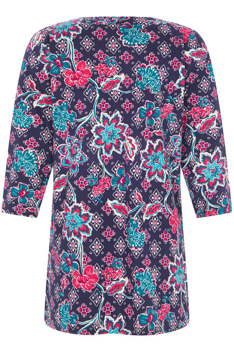 Floral Print V-Neck Tunic