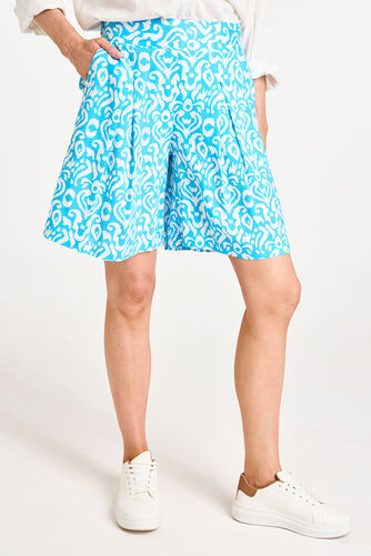 Ikat Mono Print Elasticated Shorts