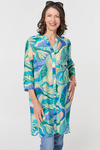 Izabel London – Abstract Longline Relaxed Tunic Shirt