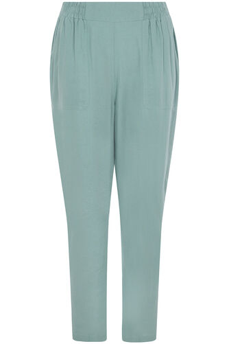 Flat Front Tapered Linen Trousers