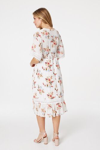 Izabel London - Floral Lace Midi Tea Dress