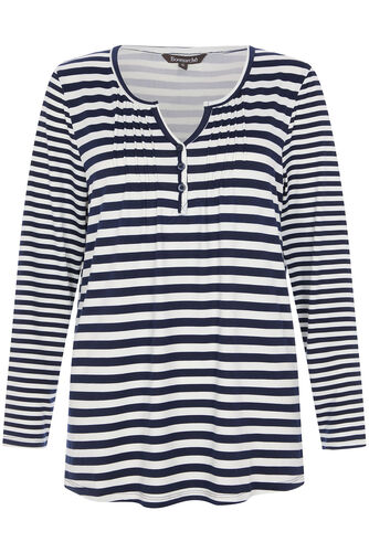 Pintuck Detail Stripe Tunic