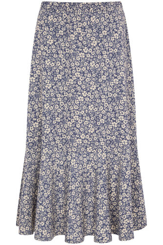 Floral Print Crinkle Peplum Skirt