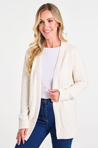 Plain Chenille Knit Cardigan