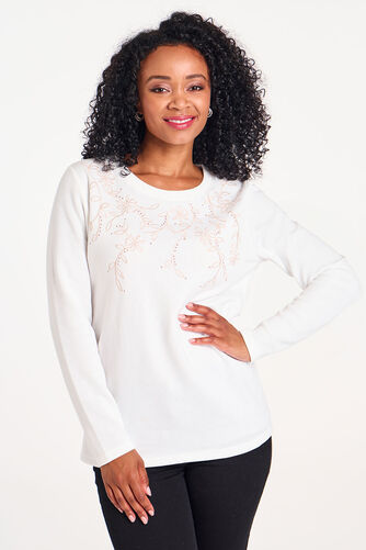 Embroidered Trailing Leaf Sweatshirt