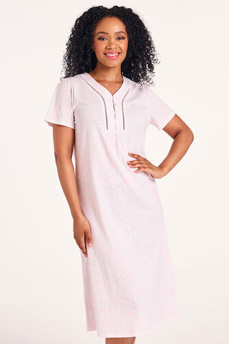 Leaf Print Ladder Detail V-Neck Nightdress