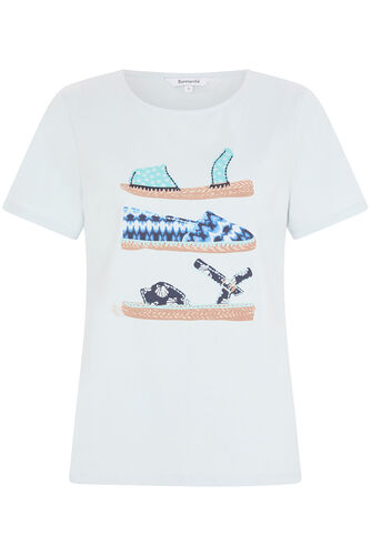 Embroidered Espadrille Print T-Shirt