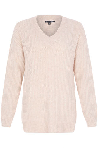 Long Sleeve V-Neck Knitted Tunic
