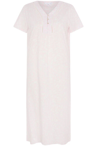 Leaf Print Ladder Detail V-Neck Nightdress