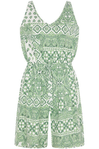 Patchwork Print Jersey Playsuit