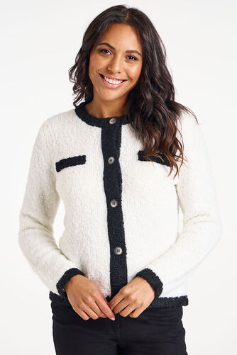 Contrast Boucle Cardigan