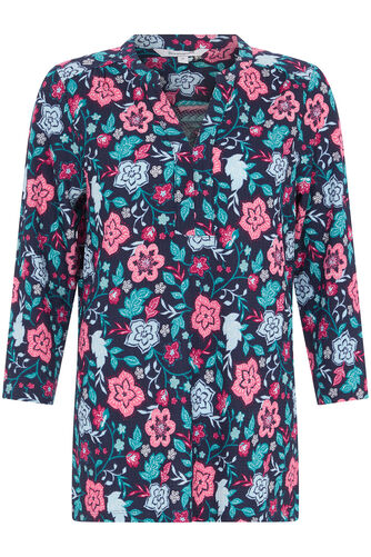 Floral Print Notch Neck Top