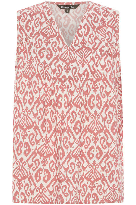 Sleeveless Paisley Print Blouse