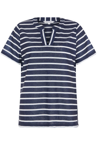 Striped Linen Look T-Shirt