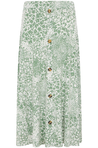 Ditsy Print Jersey Button Through Skirt