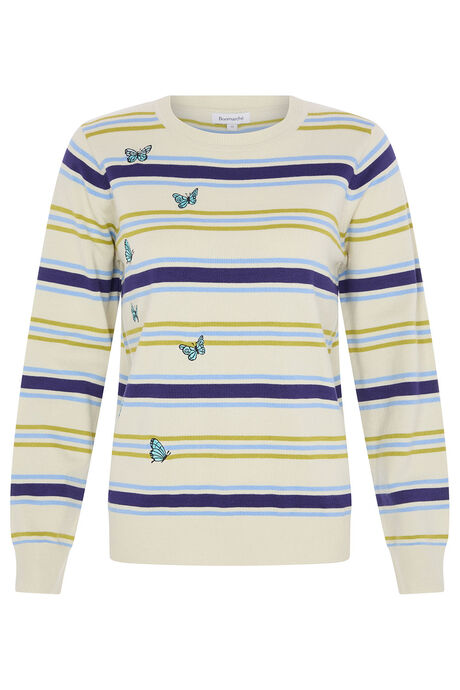 Butterfly Embroidered Stripe Jumper