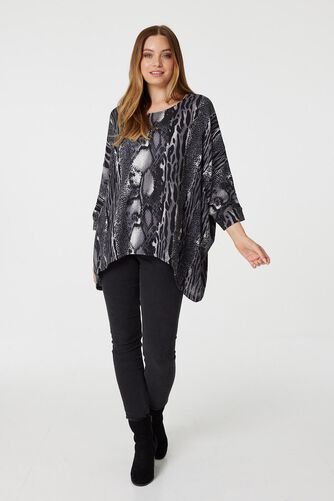 Izabel London - Snake Print Oversized Top