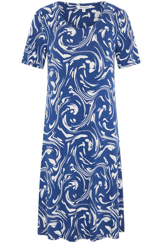 Marble Print Jersey Swing Dress