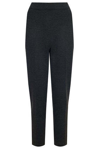 Chevron Jacquard Tapered Leg Elasticated Trousers