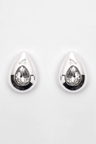 Stone Insert Mini Pear Drop Stud Earrings