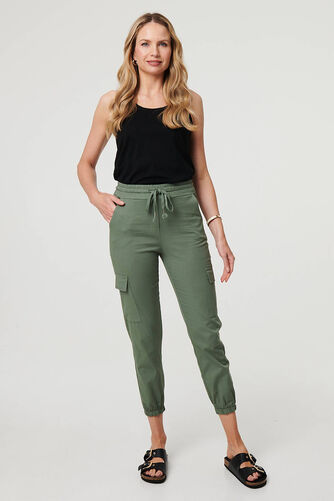 Izabel London – High Waist Slim Fit Cropped Cargo Pants