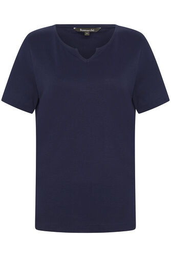Plain Notch Neck T-Shirt