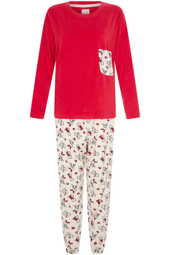 Fleece Dog Print Pyjama Set