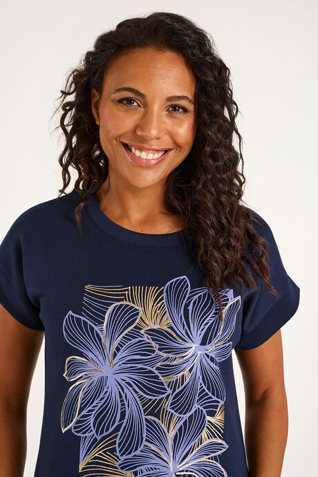 Dash – Foil Floral Print Top