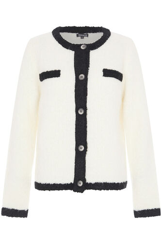 Contrast Boucle Cardigan