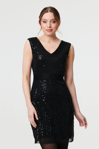 Izabel London – Sequin Embellished Sleeveless Mini Dress