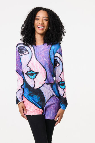 Izabel London – Abstract Sequin Detail Tunic Top