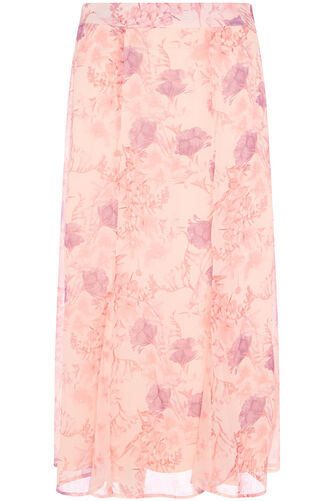Botanical Floral Print Godet Skirt