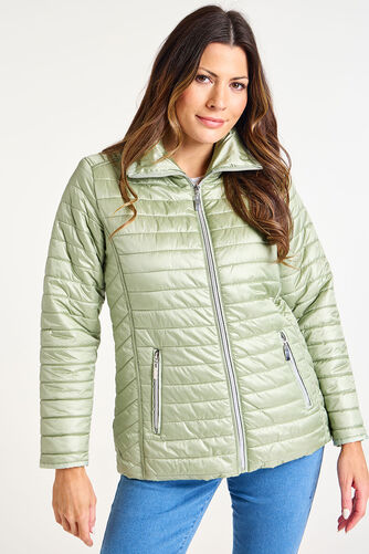 Metallic Lightweight Quilted Coat