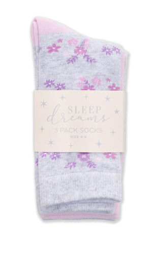 3 Pack Floral and Spot Print Ankle Socks