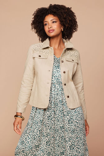 Denim Jacket With Cut Out Detail